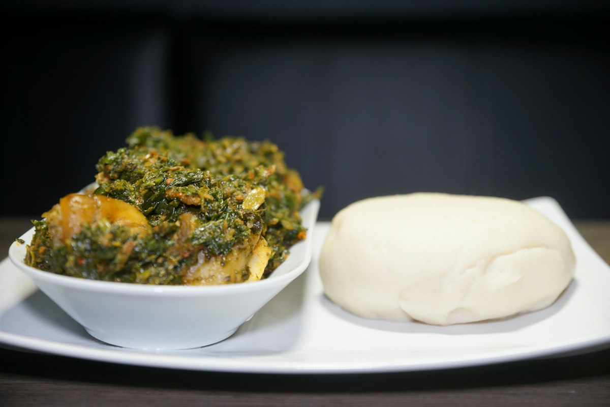 Egusi soup with pounded yam